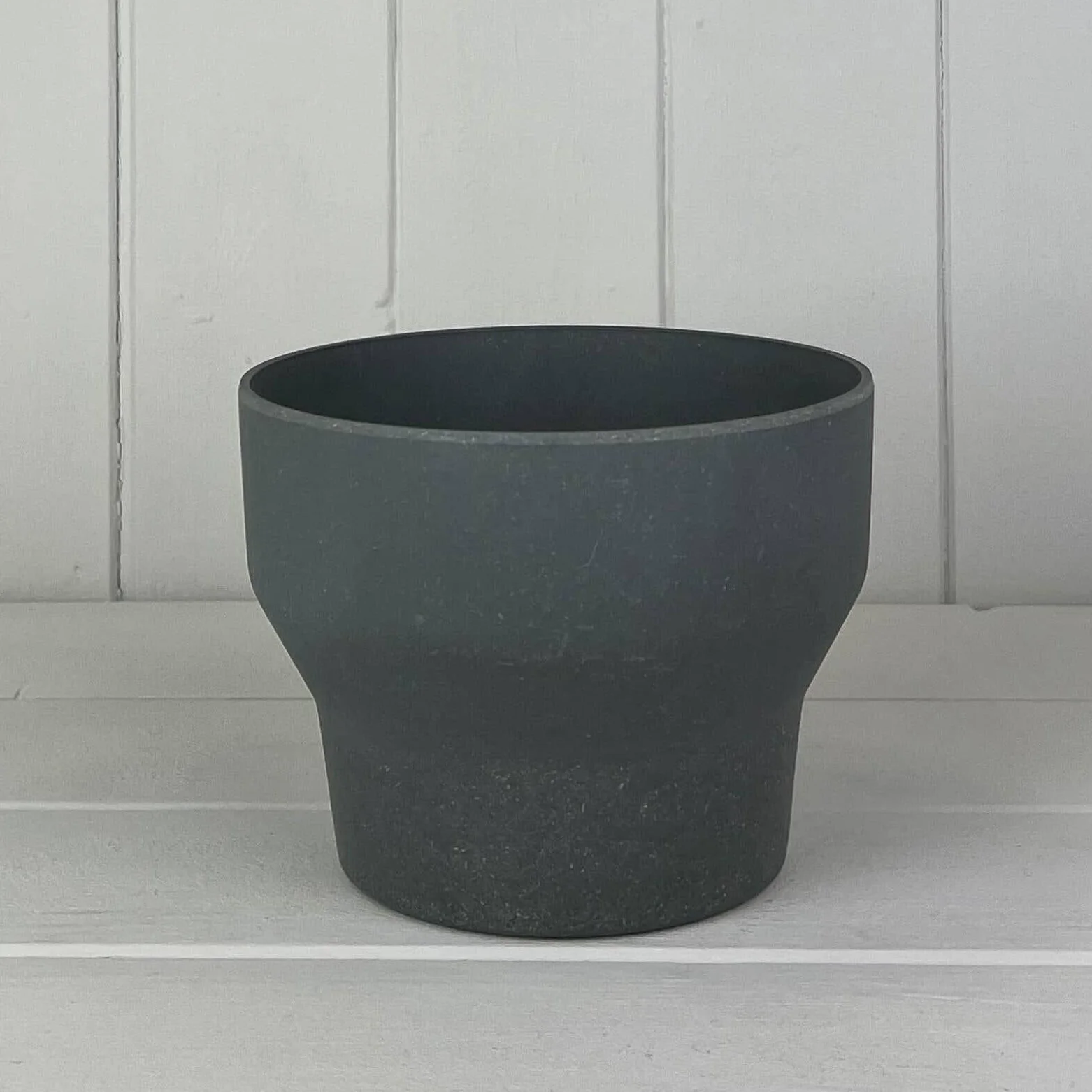Earthy Anthracite Bamboo Minimalist Pot