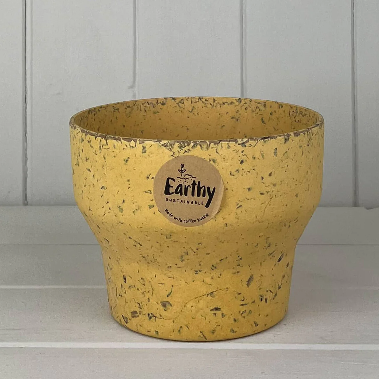 Earthy Yellow Coffee Husk Minimalist Pot