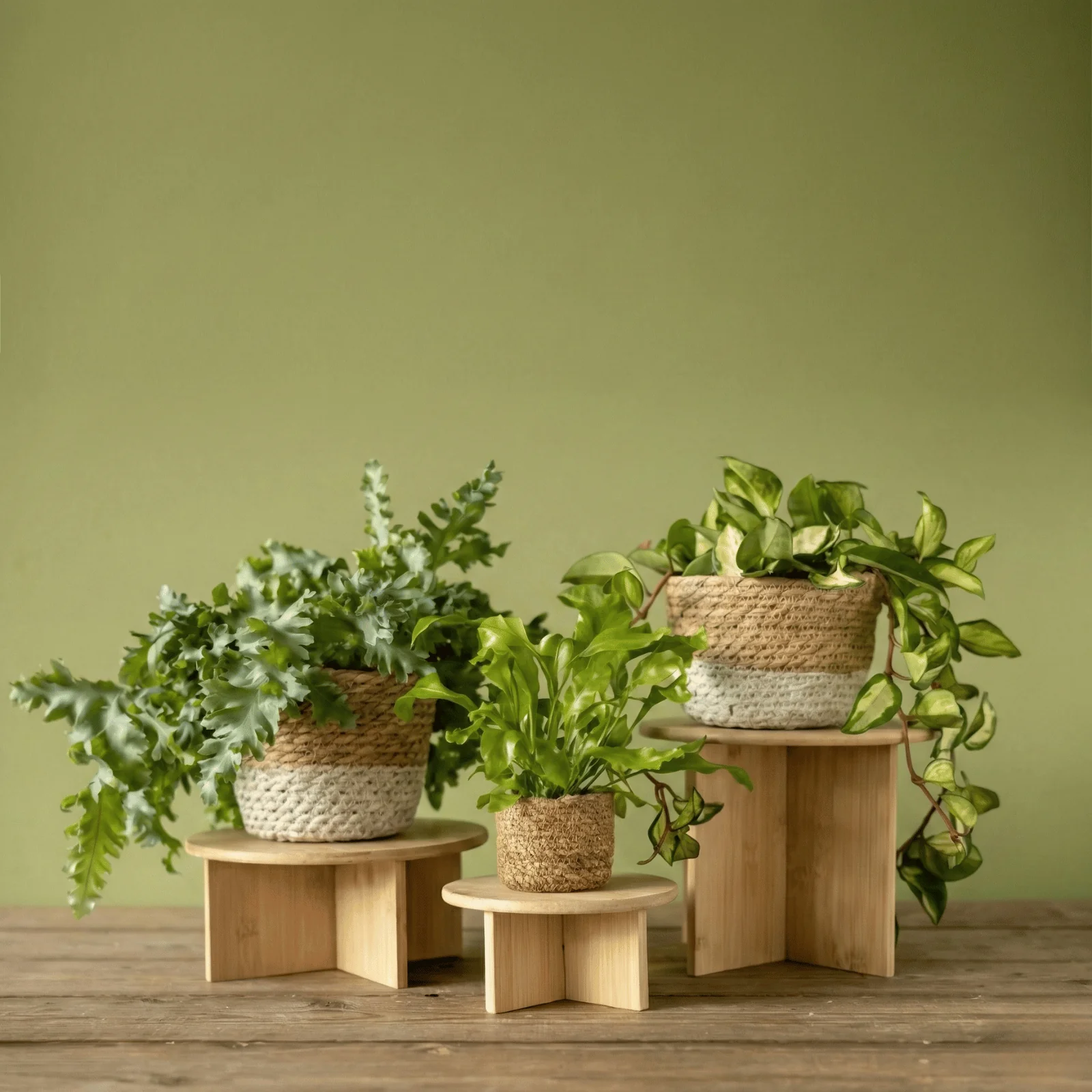 FSC® Certified Bamboo Plant Stands – Minimalist Wooden Plant Risers