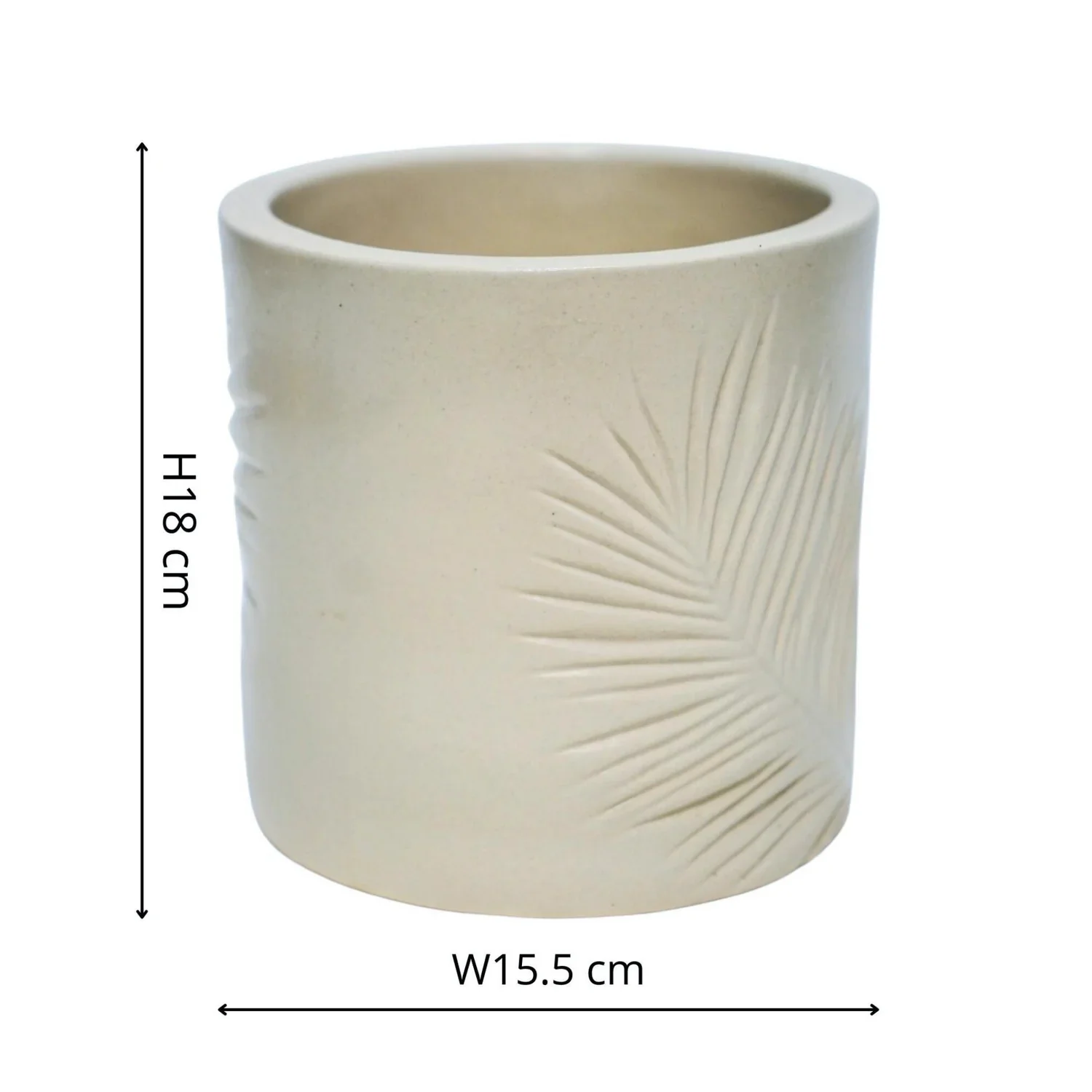 Kew Stoneware Ivory Sago Palm Planter - Image 2