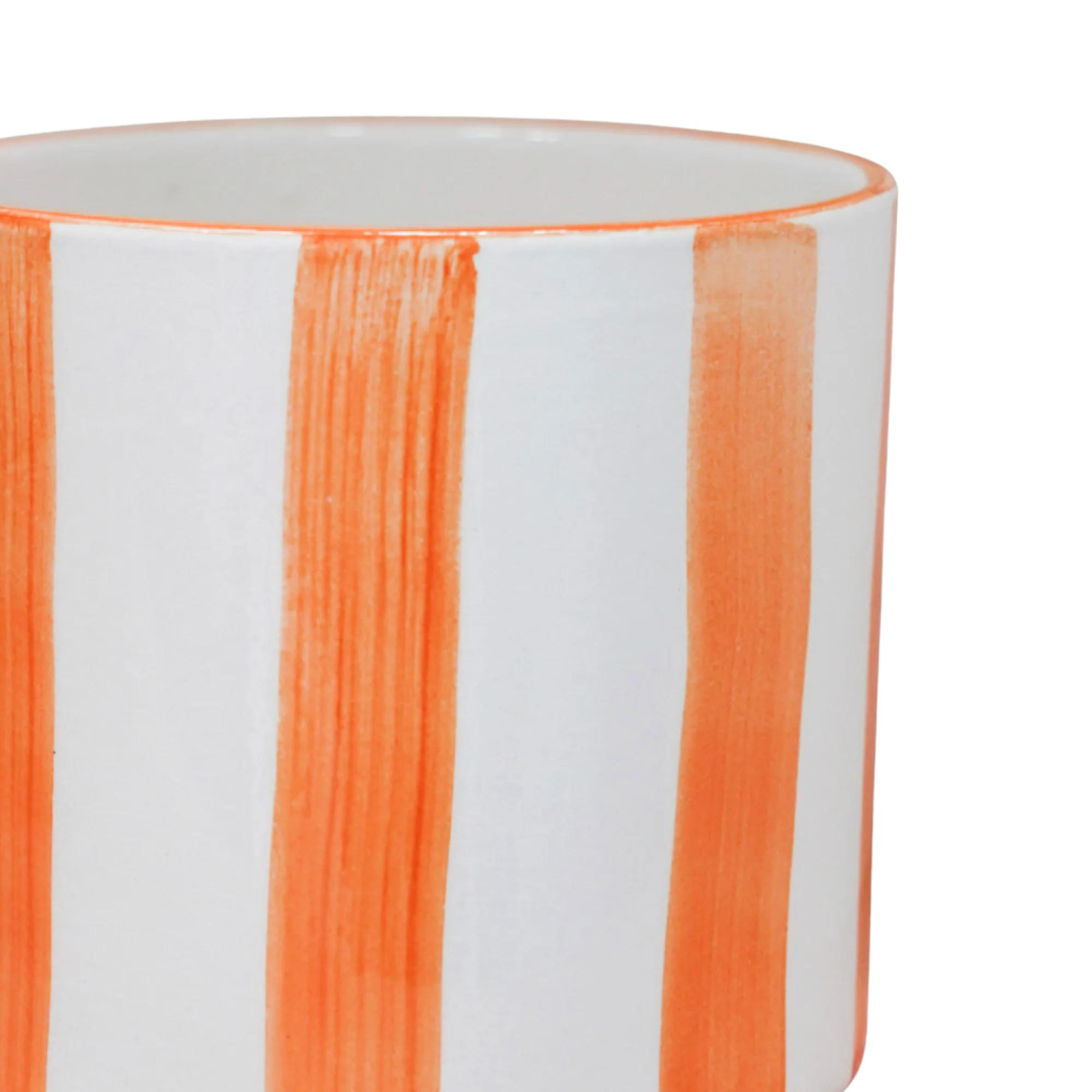Paros Orange Stripe Pot - Image 2