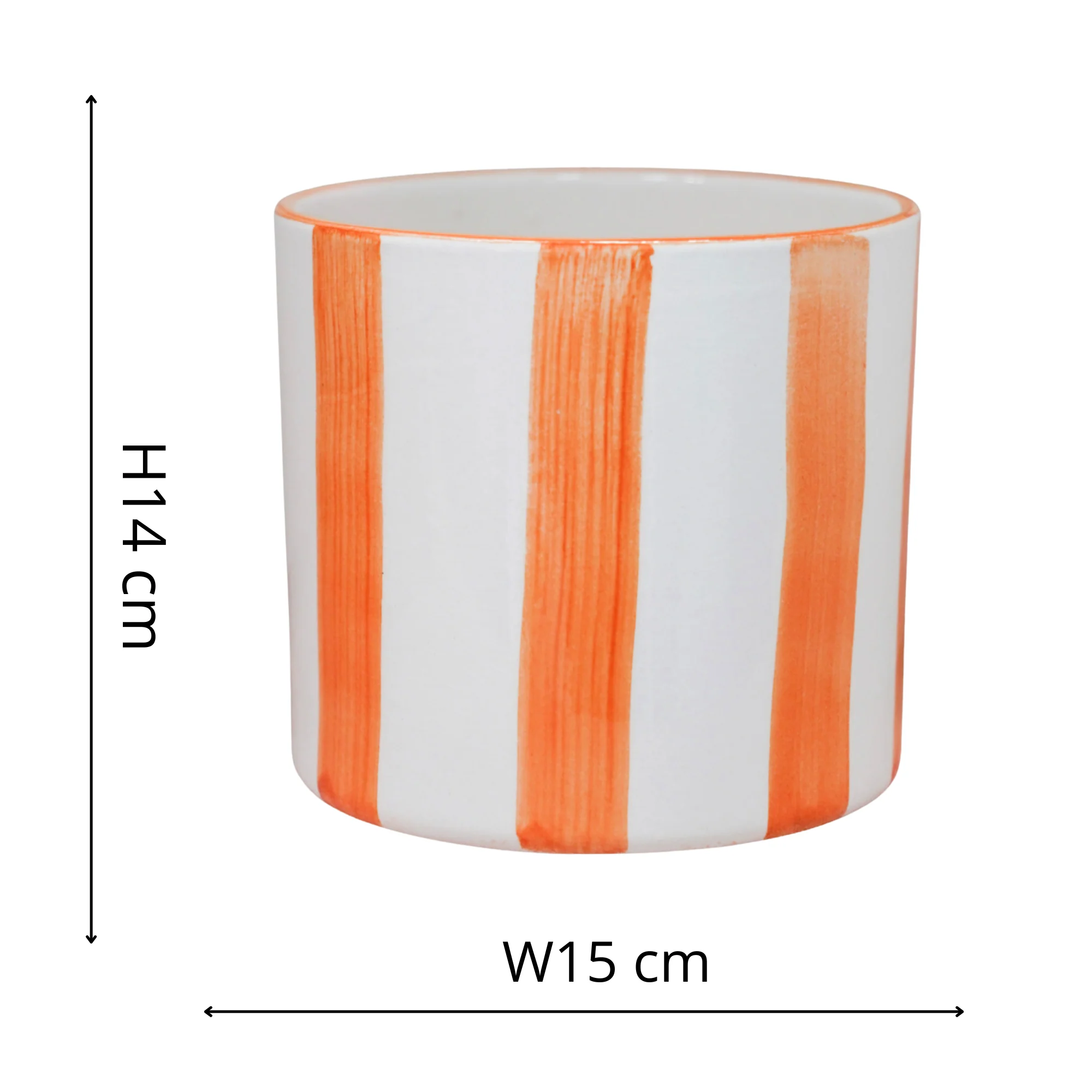 Paros Orange Stripe Pot - Image 3