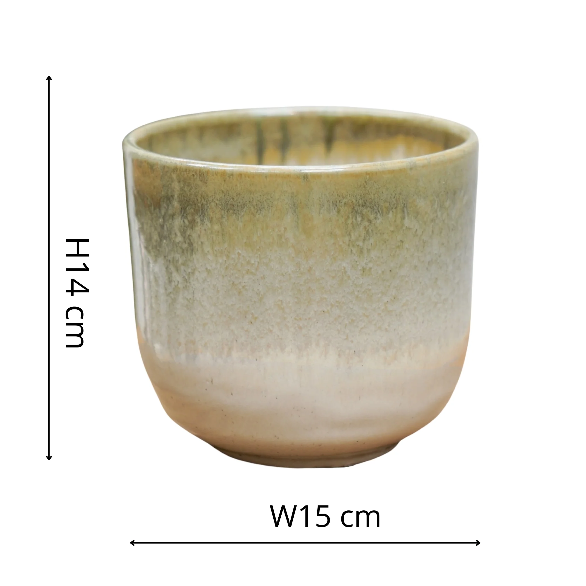 Rowe Two Tone Olive Reactive Planter - Image 4