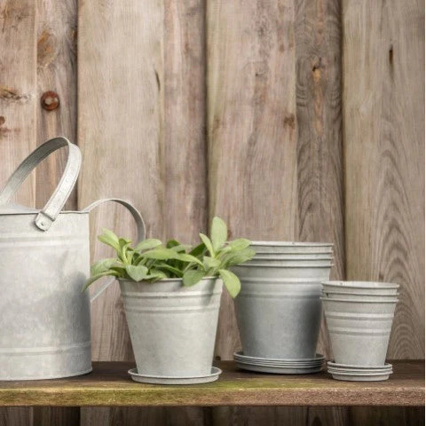 Rustic Zinc Plant Pot - Image 3